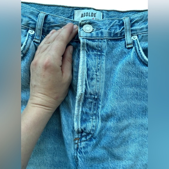 Agolde Riley High Rise Straight Crop Blur Jeans size 30 Medium Wash - Picture 6 of 10